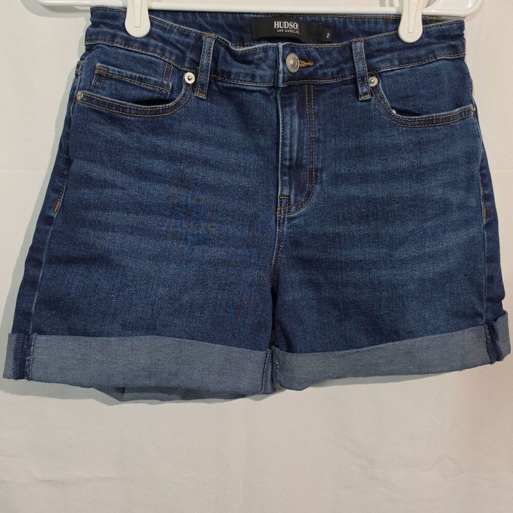 Hudson Jeans Women's Denim Shorts Cuffed Dark Blue Wash Size 2